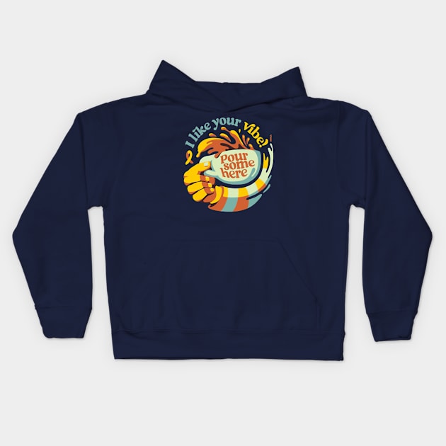 Good Vibes Coffee Drink Kids Hoodie by raffaus